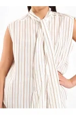 080804 Flarlı Kolsuz Gömlek