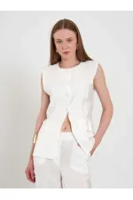 120732 Vest with Ruffled Hem