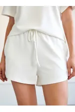 010882 Mini-short en maille à taille élastique 010882 Mini-short en maille à taille élastique