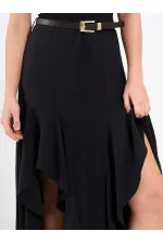 111711 Embellished Belted Dress