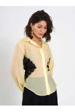 080812 Dantel Detaylı Gömlek