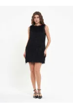 111634 Saçaklı Mini Elbise