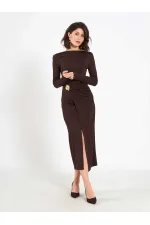 Robe midi drapée sur le devant 111699