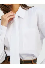 Chemise à une poche avec cravate 080733