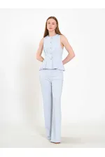 031673 Stella Straight Leg Trousers with Belt Buckle