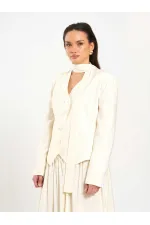 131049 V yaka Şallı Ceket