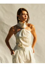 071773 Buckled Satin Blouse 071773 Buckled Satin Blouse