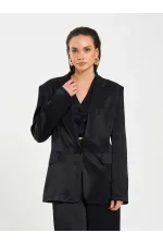 131055 Tek Düğme Oversize Ceket