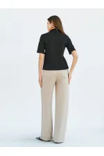 071824 Vatkalı Polo Yaka Bluz