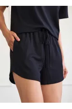 010882 Short mini en maille à taille élastique