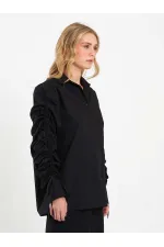 080796 Shirt with Gathered Sleeves