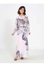 Jupe plissée effet aquarelle 041189