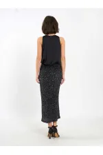 041185 Sequined Midi Skirt