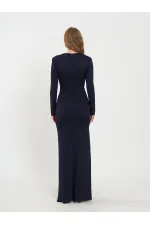 111694 Long-Sleeved Dress with Slit