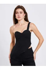 071781 Tek Omzu Askılı Asimetrik Bluz