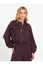 160896 Veste bomber à fermeture éclair frontale