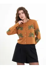 150525 Palm Tree Beaded Cardigan