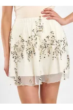 041183 Elastic Waist Sequin Skirt