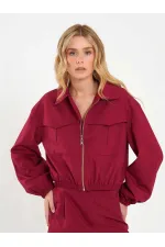 160896 Veste bomber à fermeture éclair frontale