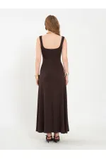 111687 Midi Volanlı Elbise