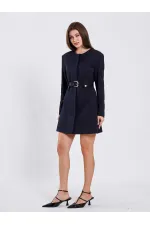 111640 Kendinden Kemerli Mini Elbise