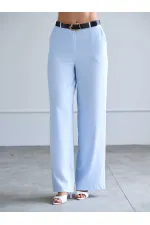 031661 Düz Kesim Kemerli  Pantolon