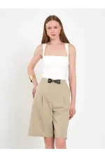 010880 Stella Bermuda Shorts with Buckle