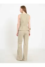 031673 Stella Straight Leg Trousers with Belt Buckle