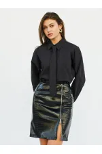 Chemise à une poche avec cravate 080733