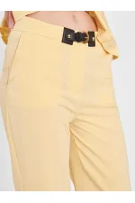 031673 Stella Straight Leg Trousers with Belt Buckle