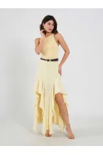 111711 Embellished Belted Dress