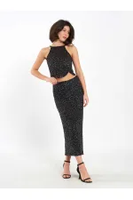 041185 Sequined Midi Skirt