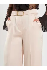 031656 Satin Belted Straight Leg Trousers