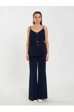 Pantalon à ceinture droite 031657