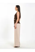 071892 Tokalı V Yaka Asimetrik Bluz