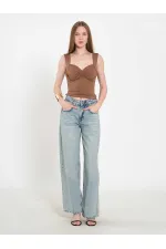 071926 Draped Front Knitted Blouse