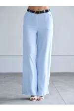 031661 Düz Kesim Kemerli  Pantolon