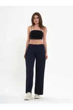 031595 Wide Leg Trousers with Side Pleats