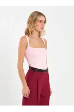 071857 Square Neck Strappy Blouse