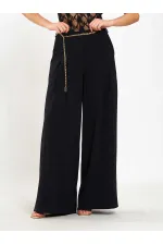 031641 Double Pleated Trousers with Trim