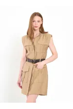 111720 Ayos Linen Mini Dress with Pocket Detail