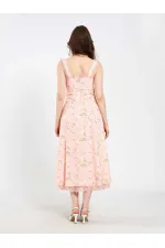 111729 Midi Dress with Ruched Bust and Ruffles 111729 Midi Dress with Ruched Bust and Ruffles