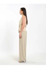 071892 Tokalı V Yaka Asimetrik Bluz