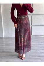 Jupe plissée 041110 avec ceinture à chaîne