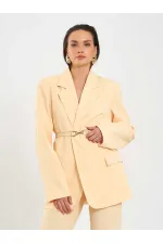 131060 Kemer Detaylı Oversize Ceket