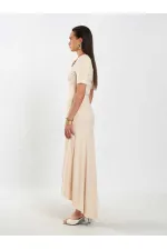 111693 Crew Neck Short Sleeve Basic Dress