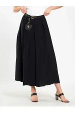 041164 A Pleated Belted Midi Skirt