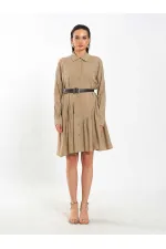 Robe asymétrique à volants et ceinture 111703