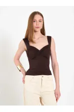 071926 Draped Front Knitted Blouse