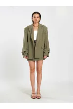 131046 Veste oversize à manches plissées